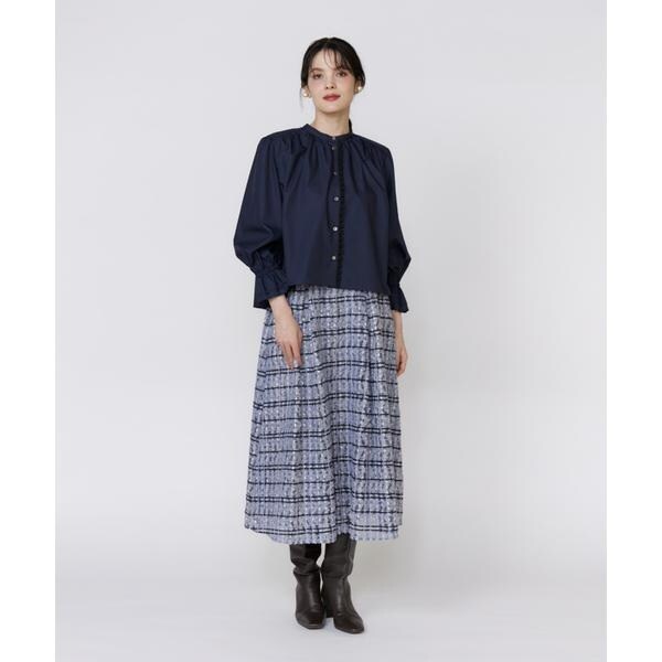 マーリエ ル カセット（Maglie le cassetto）/《大きいサイズ》チュールチェックタックスカート