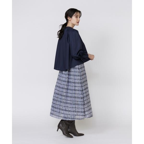 マーリエ ル カセット（Maglie le cassetto）/《大きいサイズ》チュールチェックタックスカート