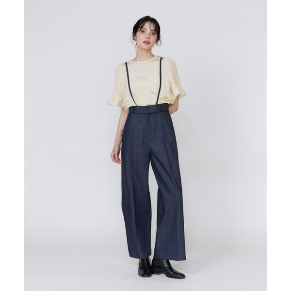 マーリエ ル カセット（Maglie le cassetto）/《プラスサイズ》シャドーストライプレースブラウス