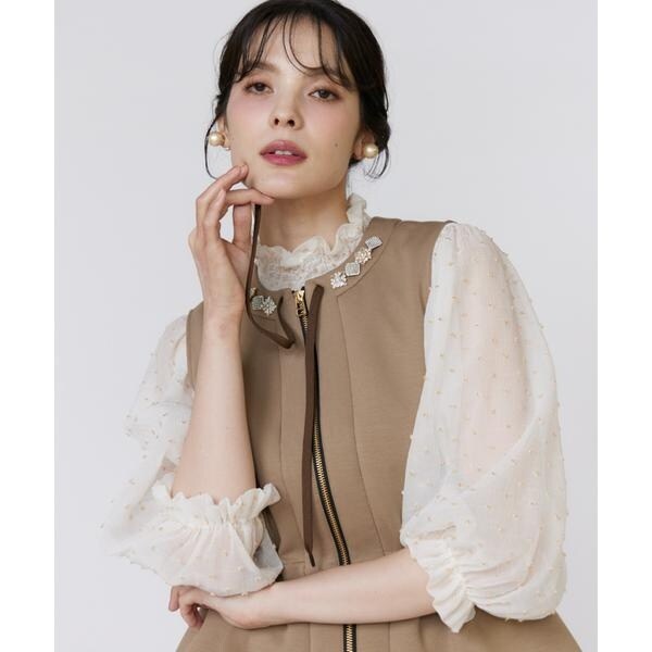 マーリエ ル カセット（Maglie le cassetto）/《フランドル45周年限定コレクション》《大きいサイズ》ペプラムビジュ