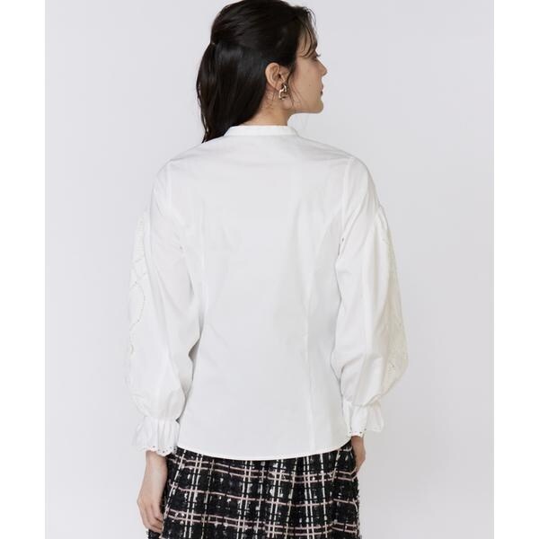 マーリエ ル カセット（Maglie le cassetto）/《美人百花9月号掲載》刺繍レースドッキングブラウス