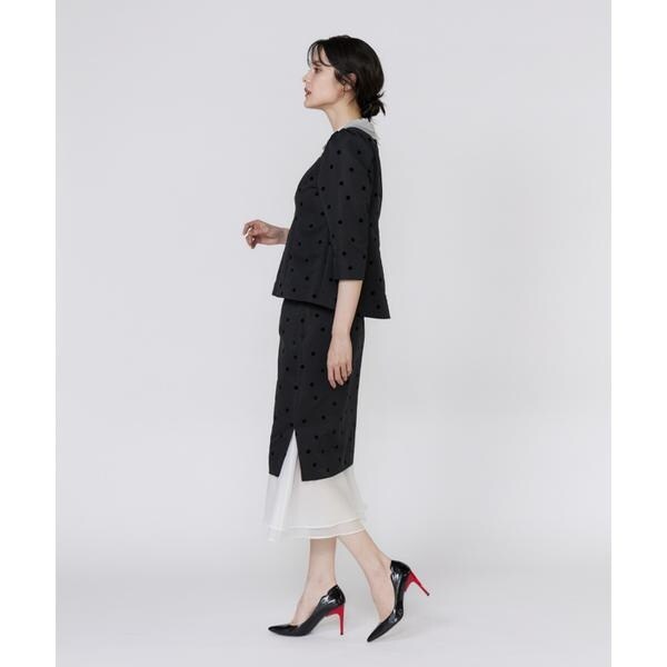 マーリエ ル カセット（Maglie le cassetto）/《M Maglie le cassetto》ドットフロッキーシアー付け衿ブラウス