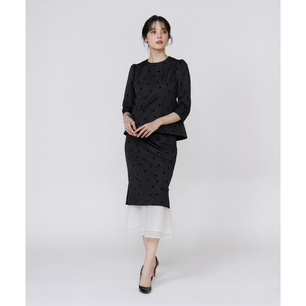 マーリエ ル カセット（Maglie le cassetto）/《M Maglie le cassetto》ドットフロッキーシアー付け衿ブラウス