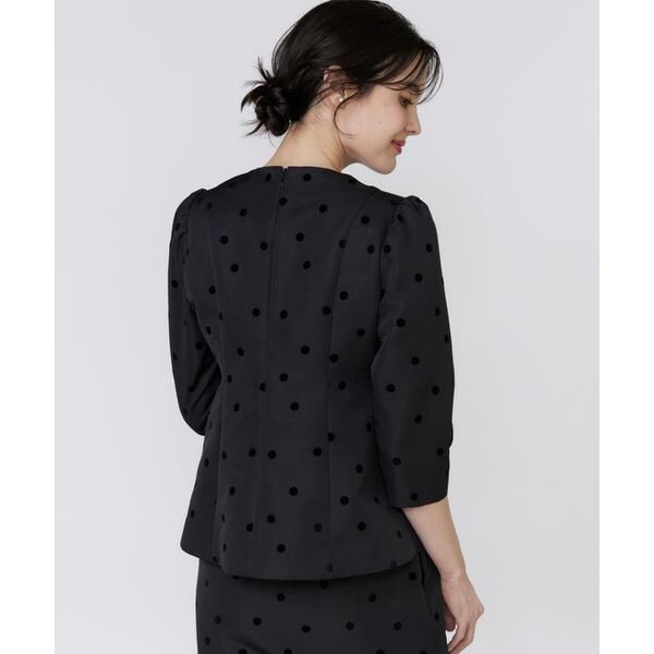 マーリエ ル カセット（Maglie le cassetto）/《M Maglie le cassetto》ドットフロッキーシアー付け衿ブラウス