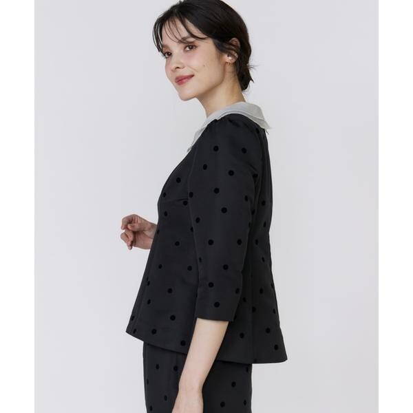 マーリエ ル カセット（Maglie le cassetto）/《M Maglie le cassetto》ドットフロッキーシアー付け衿ブラウス