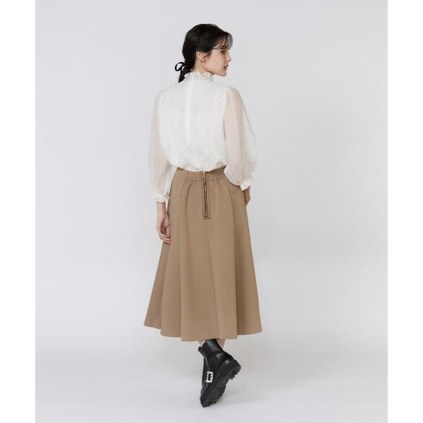 マーリエ ル カセット（Maglie le cassetto）/《プラスサイズ》ドットラメ楊柳ジャガードブラウス