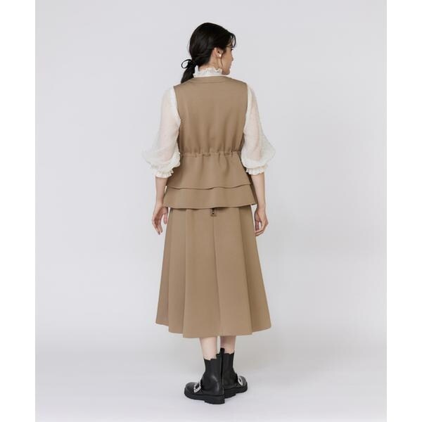 マーリエ ル カセット（Maglie le cassetto）/《プラスサイズ》ドットラメ楊柳ジャガードブラウス