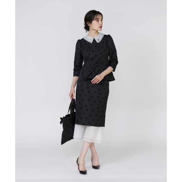 マーリエ ル カセット（Maglie le cassetto）/《M Maglie le cassetto》ドットフロッキーシアーヘムマーメイドスカート