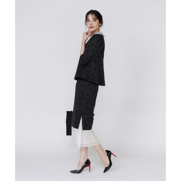 マーリエ ル カセット（Maglie le cassetto）/《M Maglie le cassetto》ドットフロッキーシアーヘムマーメイドスカート