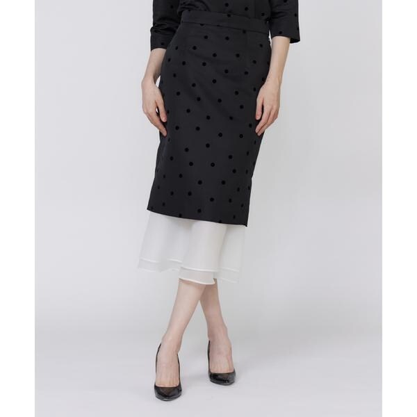 マーリエ ル カセット（Maglie le cassetto）/《M Maglie le cassetto》ドットフロッキーシアーヘムマーメイドスカート