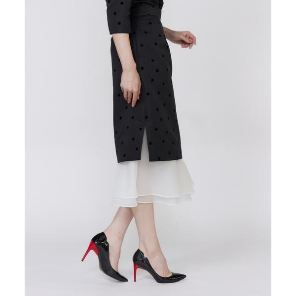 マーリエ ル カセット（Maglie le cassetto）/《M Maglie le cassetto》ドットフロッキーシアーヘムマーメイドスカート