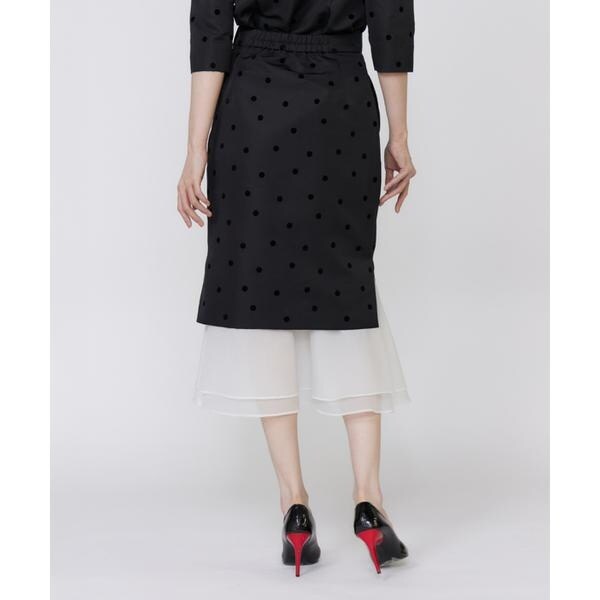 マーリエ ル カセット（Maglie le cassetto）/《M Maglie le cassetto》ドットフロッキーシアーヘムマーメイドスカート