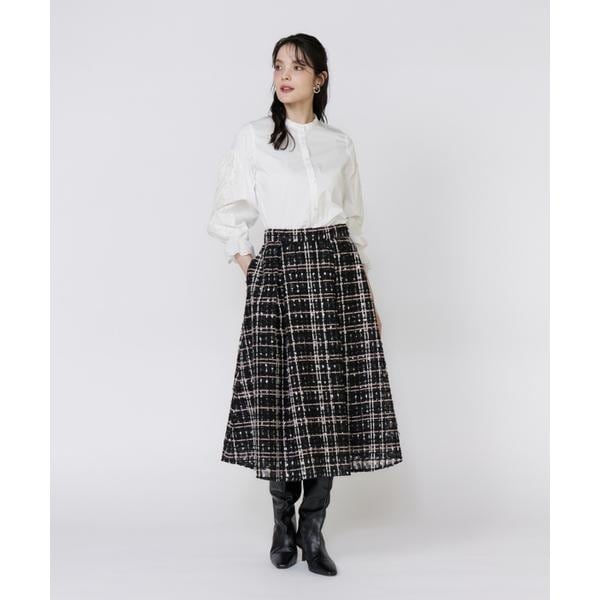 マーリエ ル カセット（Maglie le cassetto）/《大きいサイズ》刺繍レースドッキングブラウス