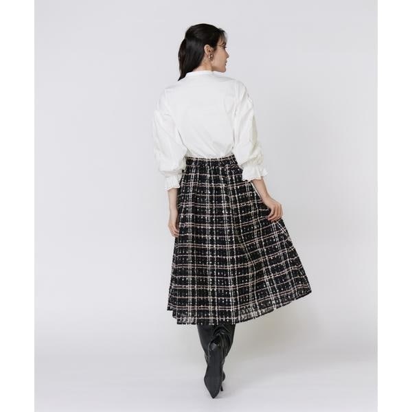 マーリエ ル カセット（Maglie le cassetto）/《大きいサイズ》刺繍レースドッキングブラウス