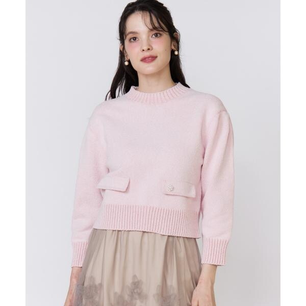 マーリエ ル カセット（Maglie le cassetto）/《大きいサイズ》コンパクトクルーネックニット