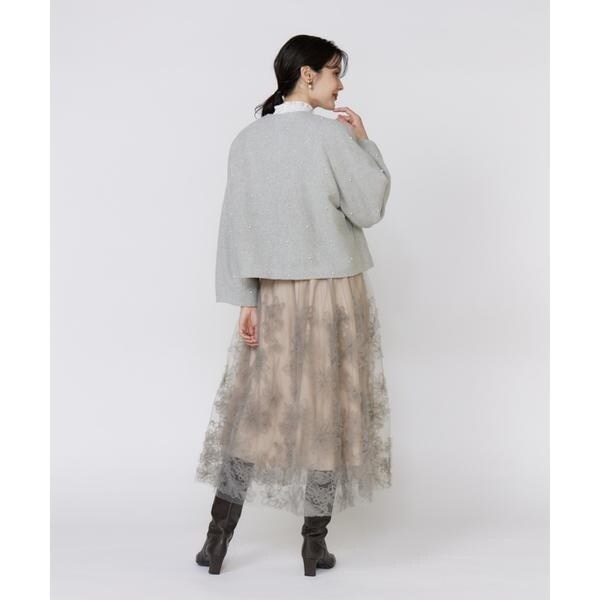 マーリエ ル カセット（Maglie le cassetto）/《大きいサイズ》パールショートコート