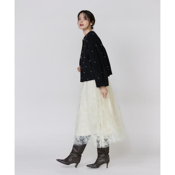 マーリエ ル カセット（Maglie le cassetto）/《大きいサイズ》パールショートコート