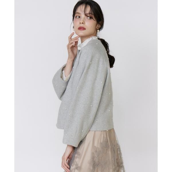 マーリエ ル カセット（Maglie le cassetto）/《大きいサイズ》パールショートコート