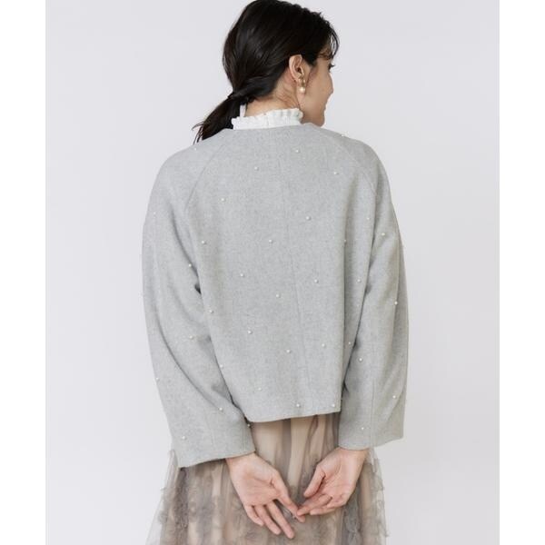 マーリエ ル カセット（Maglie le cassetto）/《大きいサイズ》パールショートコート