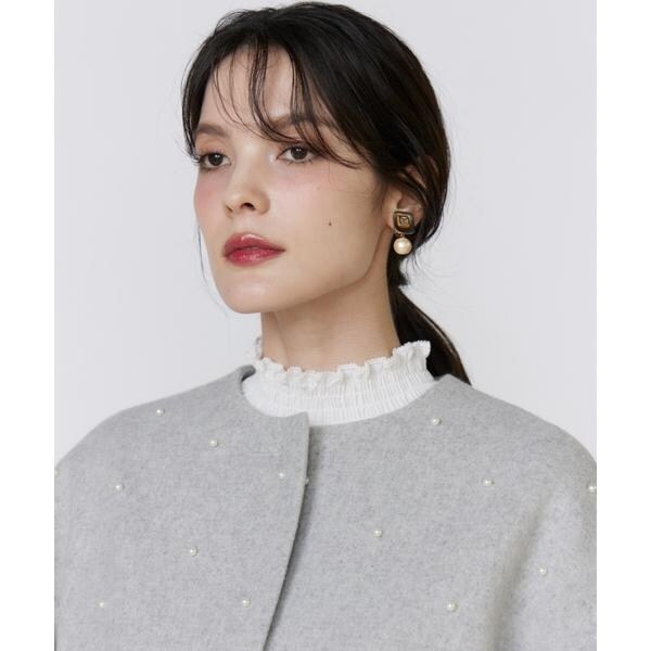 マーリエ ル カセット（Maglie le cassetto）/《大きいサイズ》パールショートコート