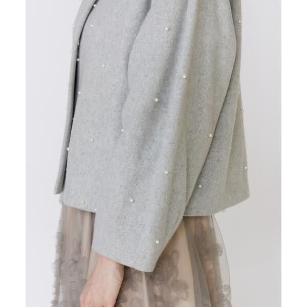 マーリエ ル カセット（Maglie le cassetto）/《大きいサイズ》パールショートコート