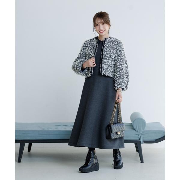 マーリエ ル カセット（Maglie le cassetto）/《大きいサイズ》《M Maglie le cassetto×冨張愛》ツイードで魅せるこなれブル