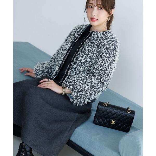 マーリエ ル カセット（Maglie le cassetto）/《大きいサイズ》《M Maglie le cassetto×冨張愛》ツイードで魅せるこなれブル