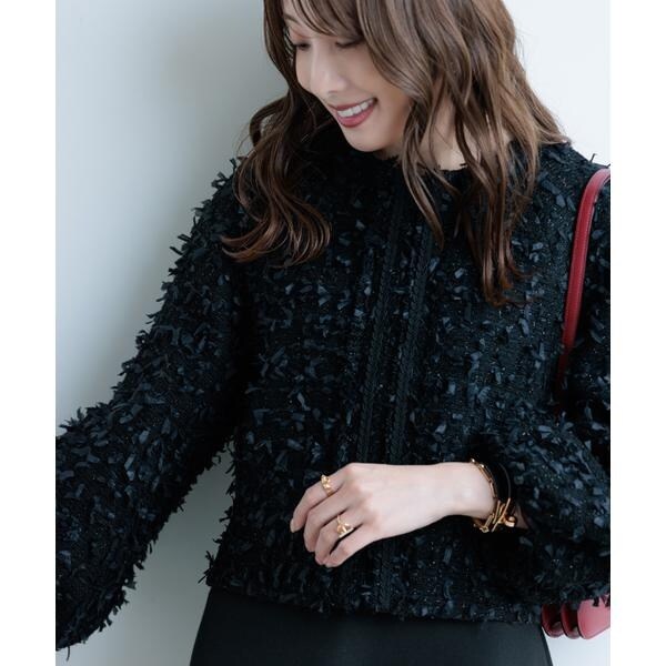 マーリエ ル カセット（Maglie le cassetto）/《M Maglie le cassetto×冨張愛》ツイードで魅せるこなれブルゾン