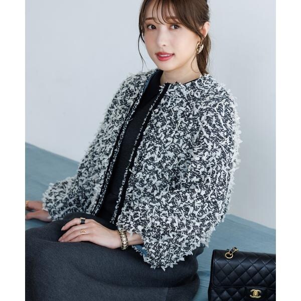 マーリエ ル カセット（Maglie le cassetto）/《M Maglie le cassetto×冨張愛》ツイードで魅せるこなれブルゾン