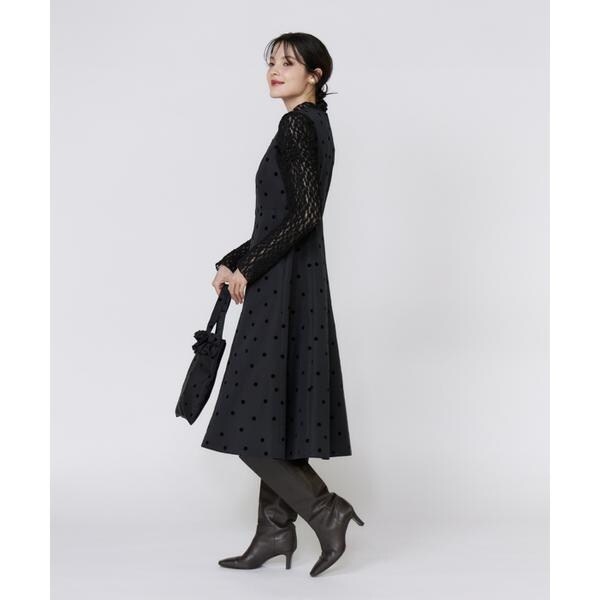 マーリエ ル カセット（Maglie le cassetto）/《M Maglie le cassetto》《WEB限定》ドットフロッキーワンピース