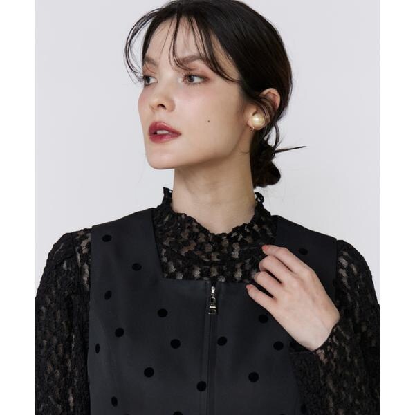 マーリエ ル カセット（Maglie le cassetto）/《M Maglie le cassetto》《WEB限定》ドットフロッキーワンピース