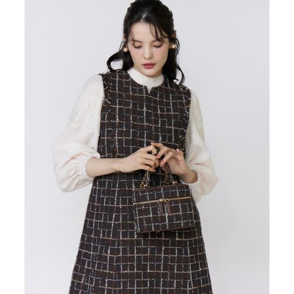 マーリエ ル カセット（Maglie le cassetto）/《フランドル45周年限定コレクション》リントンツイードワンピース《M Mag