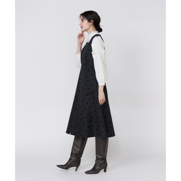 マーリエ ル カセット（Maglie le cassetto）/《プラスサイズ》《WEB限定》ドットフロッキーワンピース《M Maglie le cassett