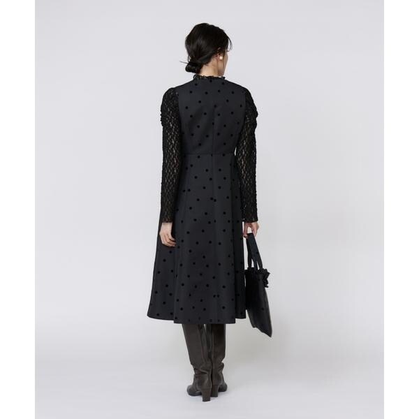 マーリエ ル カセット（Maglie le cassetto）/《プラスサイズ》《WEB限定》ドットフロッキーワンピース《M Maglie le cassett