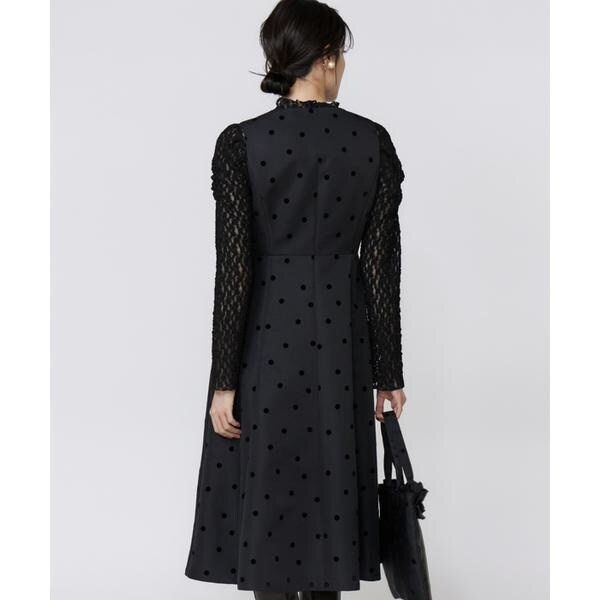 マーリエ ル カセット（Maglie le cassetto）/《プラスサイズ》《WEB限定》ドットフロッキーワンピース《M Maglie le cassett
