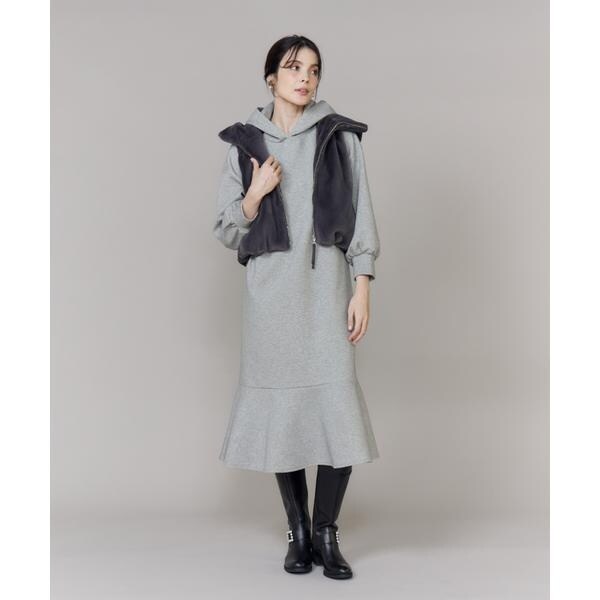 マーリエ ル カセット（Maglie le cassetto）/《大きいサイズ》ふわふわファーフーディジレ《M Maglie le cassetto》