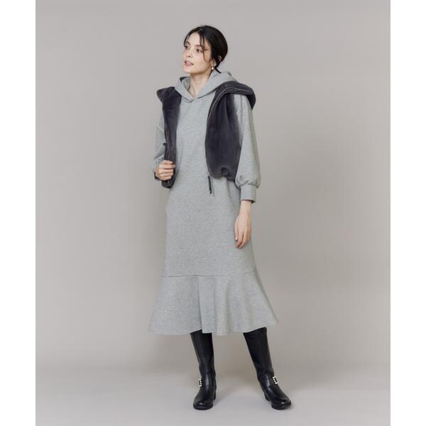 マーリエ ル カセット（Maglie le cassetto）/《大きいサイズ》ふわふわファーフーディジレ《M Maglie le cassetto》