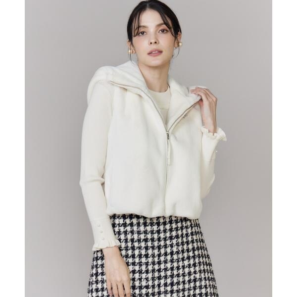 マーリエ ル カセット（Maglie le cassetto）/《大きいサイズ》ふわふわファーフーディジレ《M Maglie le cassetto》