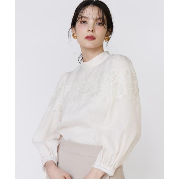 マーリエ ル カセット（Maglie le cassetto）/《大きいサイズ》シアーレースブラウス《M Maglie le cassetto》