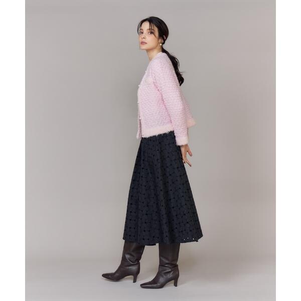 【NEW】マーリエ ル カセット（Maglie le cassetto）/《大きいサイズ》ラメフェザーニットジャケット