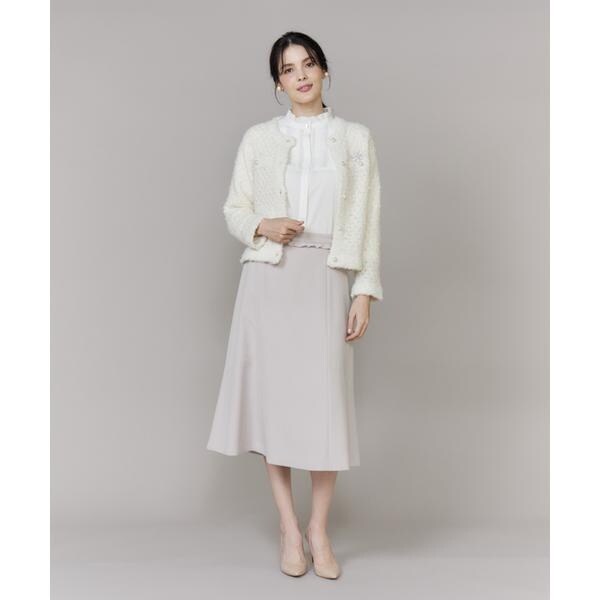 【NEW】マーリエ ル カセット（Maglie le cassetto）/《大きいサイズ》ラメフェザーニットジャケット