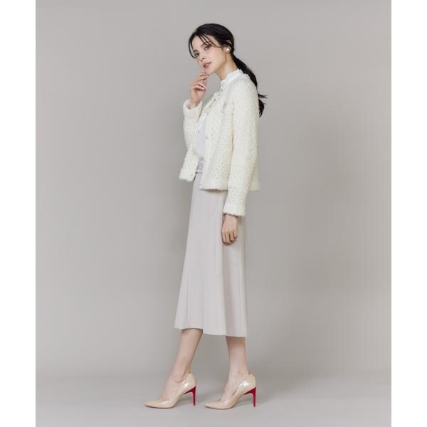 【NEW】マーリエ ル カセット（Maglie le cassetto）/《大きいサイズ》ラメフェザーニットジャケット