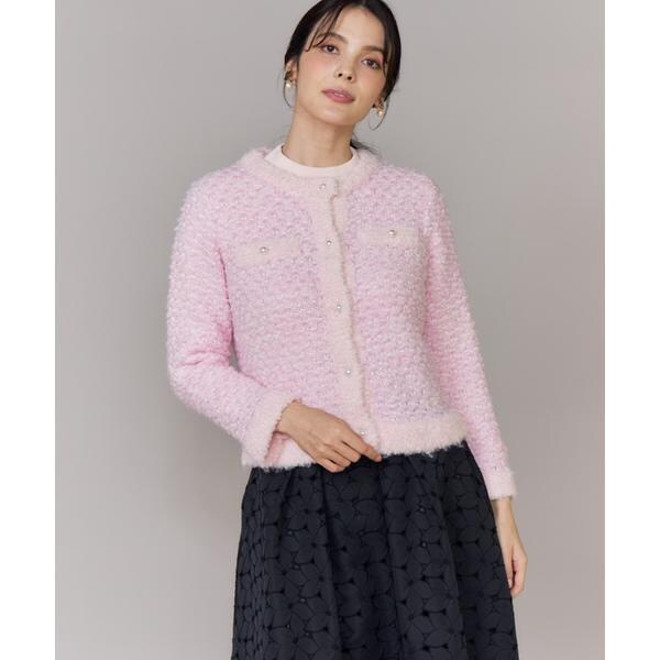 【NEW】マーリエ ル カセット（Maglie le cassetto）/《大きいサイズ》ラメフェザーニットジャケット