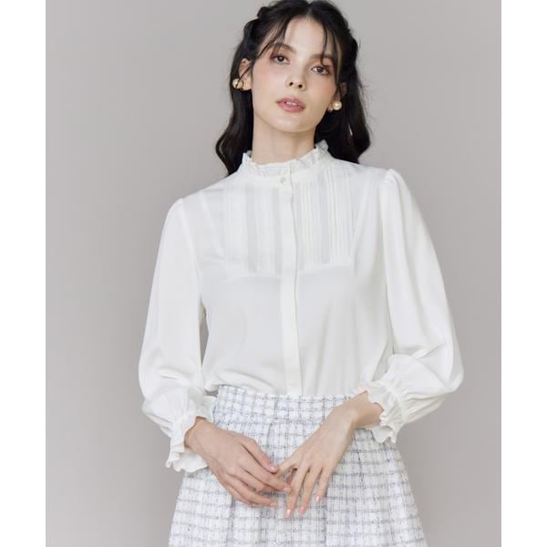 【NEW】マーリエ ル カセット（Maglie le cassetto）/《プラスサイズ》ピコフリルブラウス《M Maglie le cassetto》