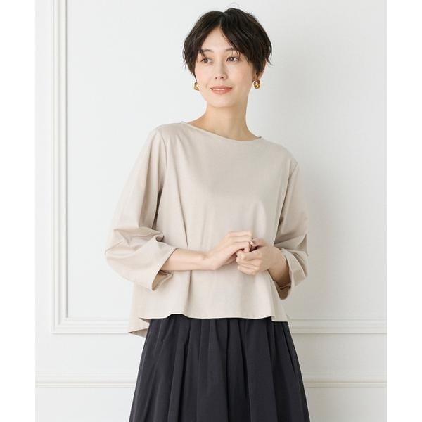 セブンアイディコンセプト（7ID concept）/《大きいサイズ》スーピマコットンボリューム袖カットソー
