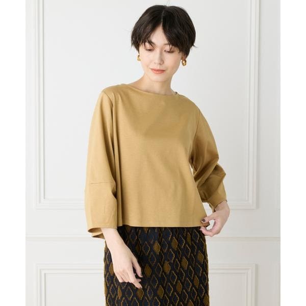 セブンアイディコンセプト（7ID concept）/《大きいサイズ》スーピマコットンボリューム袖カットソー