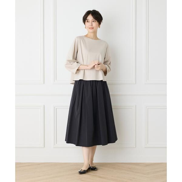 セブンアイディコンセプト（7ID concept）/《大きいサイズ》スーピマコットンボリューム袖カットソー