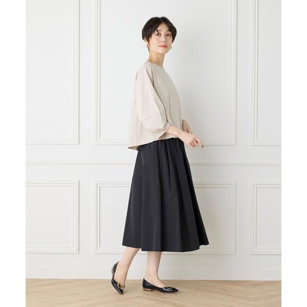 セブンアイディコンセプト（7ID concept）/《大きいサイズ》スーピマコットンボリューム袖カットソー