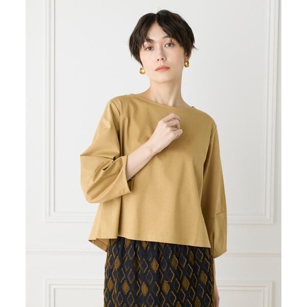 セブンアイディコンセプト（7ID concept）/《大きいサイズ》スーピマコットンボリューム袖カットソー
