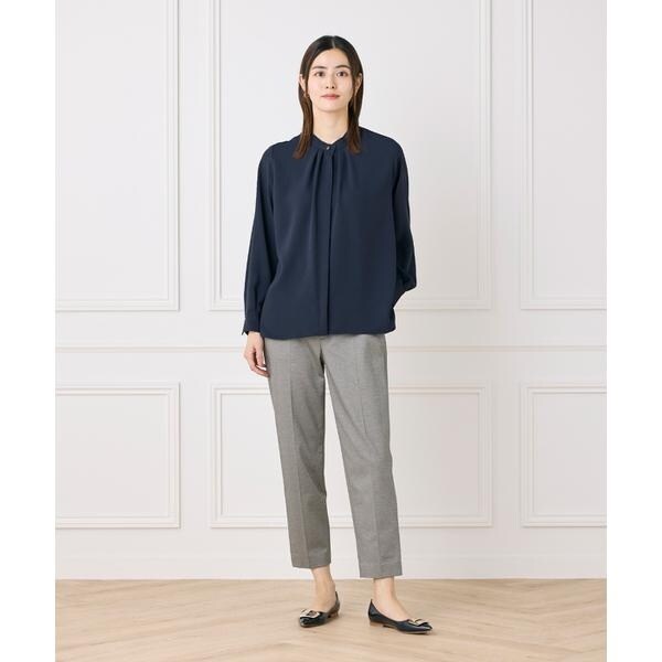 セブンアイディコンセプト（7ID concept）/《大きいサイズ》スタンドカラーブラウス